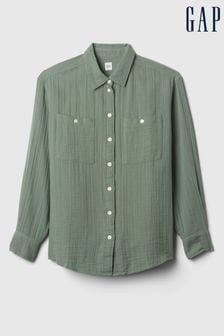 Gap Green Crinkle Gauze Big Shirt (E08159) | kr640