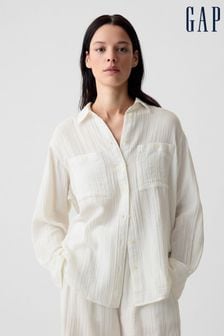 Белый - Gap Crinkle Gauze Big Shirt (E08160) | €46