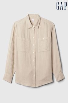 Gap Neutral Crinkle Gauze Big Shirt (E08161) | kr454