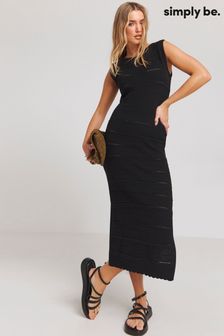 Simply Be Black Crochet Midi Dress (E08224) | €50