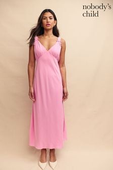 Nobodys Child Pink Hazel Midaxi Plain Dress (E08257) | €113