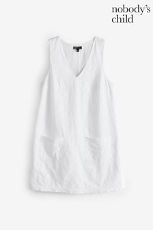 Nobodys Child Piper Pinny Plain Mini White Dress (E08280) | €83