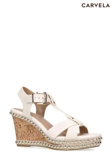 أبيض - Carvela Super Stud Wedge Sandals (E08532) | 631 ر.س