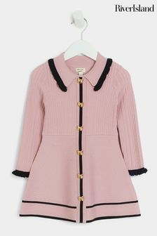 River island pink jumper dress store