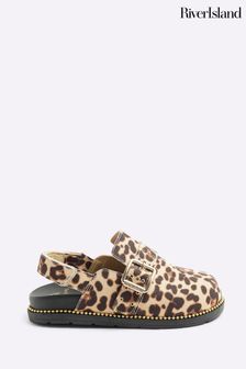 Leopard print mules river island hotsell