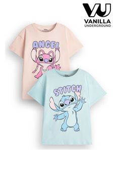 Vanilla Underground Blue Girls Stitch T-Shirts 2 Pack (E08774) | €28