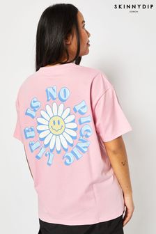 Skinnydip Oversized Pink Life Is No Picnic T-Shirt (E08849) | AED122