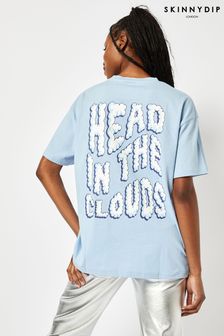 Skinnydip Oversized Blue Head In The Clouds T-Shirt (E08881) | €29