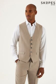 Skopes Brown Tuscany Stone Linen Blend Suit: Waistcoat (E09248) | AED305