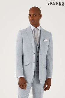 Skopes Tailored Fit Silver Tuscany Linen Blend Suit: Jacket (E09251) | 701 SAR