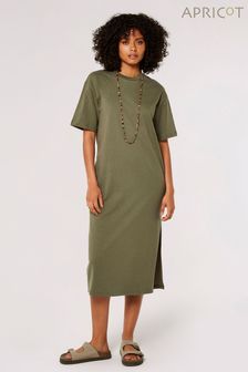 Apricot Midaxi T-Shirt Dress With Pockets