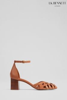 LK Bennett Noemia Leather Criss-Cross Tan Brown Sandals (E09301) | kr2,973