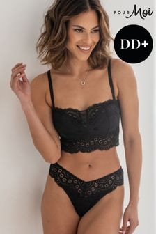 Pour Moi Black Swoon Strapless Longline Bra (E09339) | $65