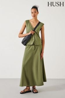 Hush Green Juliah A-Line Maxi Skirt (E09373) | CA$243