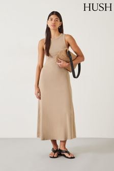 Hush Brown Rosita Jersey Maxi Dress (E09390) | SGD 145