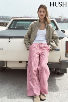 Hush Pink Santorini Striped Trousers (E09400) | ￥12,150