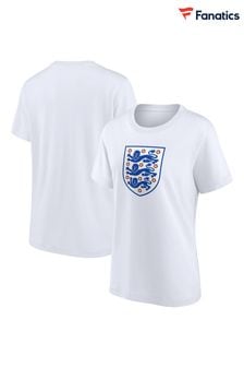 Fanatics Womens Large 100% Cotton England Essentials Crest White T-shirt (E09531) | ‏126 ‏₪