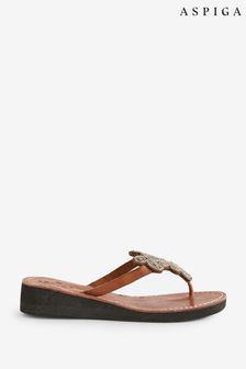 Aspiga Silver Mia Full Beaded Heel Sandals (E09821) | 414 ر.س
