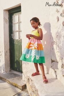 Boden Colourblock Palm Appliqué Cotton Dress