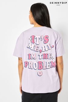 Skinnydip Purple Its Me Hi Im The Problem Oversized T-Shirt (E10570) | AED122