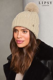 Crème - Lipsy Cosy Sequin Embellished Pom Hat (E10602) | € 13