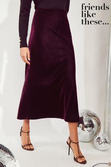 Next red midi skirt online