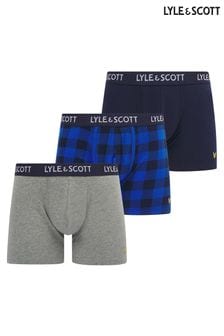 Lyle and Scott Blue Apollo Underwear Trunks 3 Pack