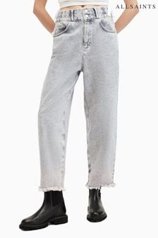 AllSaints Grey Hailey Fray Jeans (E10982) | $205