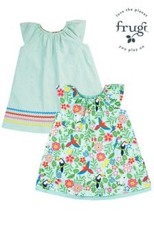 Frugi Green Birds Reversible Dress (E11091) | AED194 - AED216