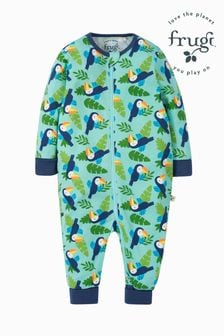 Frugi Green All-Over Print Tropical Birds All-In-One (E11097) | €41 - €44