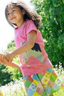 Frugi Pink Horse Applique T-Shirt (E11107) | AED122 - AED133