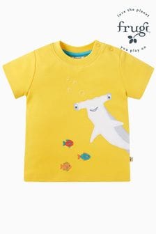 Frugi Yellow Shark Applique T-Shirt (E11108) | $35 - $38