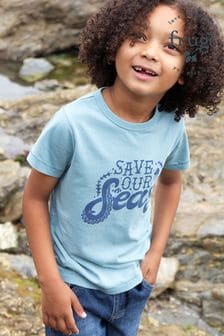 Frugi Blue Save Our Seas T-Shirt (E11111) | kr260 - kr286