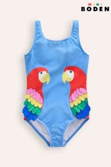 Boden Blue Fun Parrot Appliqué Swimsuit (E11148) | $42 - $49