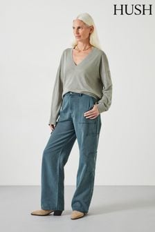 Hush Grey Beatrice Soft Utility Trousers (E11285) | kr1,155