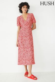 Hush Red Juliette Midi Tea Dress (E11313) | kr1,285