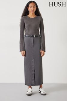 Hush Grey Farrah Column Maxi Skirt (E11339) | AED438