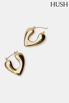 Hush Gold Tone Alaia Heart Hoop Earrings (E11349) | kr700