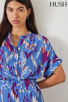 Hush Blue Keisha Maxi Shirt Dress (E11373) | $163
