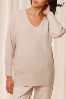 Triumph Cream Smart Thermal V-neck Sweater (E11410) | 340 zł