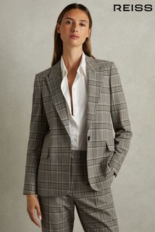 Women's plaid suit jackets discount
