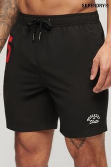 Superdry Black Recycled Polo 17 Inch Swim Shorts (E12141) | SGD 77