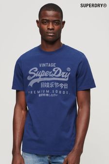Superdry Blue Classic Vintage Logo Heritage T-Shirt (E12155) | €41