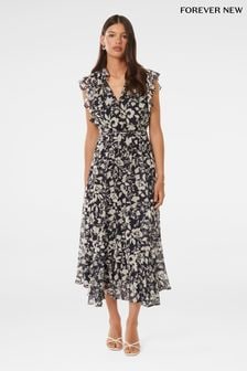 Forever New Maxine Ruffle Sleeves Midi Dress (E12251) | NT$4,670