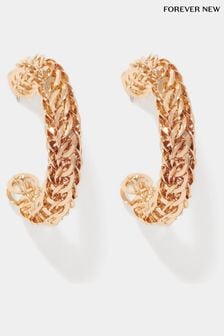 Forever New Gold Tone Signature Cole Chunky Hoop Earrings (E12279) | kr389