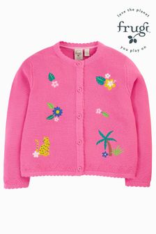 Frugi Girls Pink Embroidered Cardigan (E12309) | kr506 - kr532