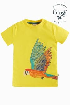 Frugi Yellow Parrot Embroidery T-Shirt (E12315) | 150 zł - 165 zł