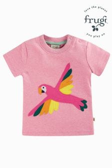 Frugi T-Shirt mit Papageiendesign, Rosa (E12320) | 31 € - 37 €