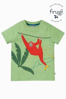 Frugi Green Orangutan Applique T-Shirt (E12325) | kr286 - kr312