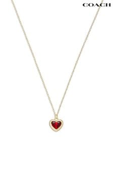 COACH Gold Tone Heart Pendant Necklace